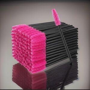 50 PCS/ Set Disponsable Mascara Wands | Rose Red Spiral Lash & Brush Brushes